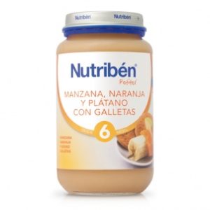 potito nutribén® de manzana, naranja, y plátano con galletas